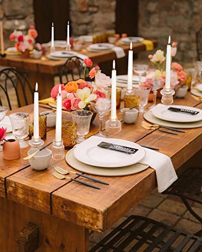 Vixdonos Taper Glass Candlestick Holders Tealight Candle Holders for Table Centerpieces, Wedding Decor and Dinner Party (3 Pcs, Gold Rim Clear) - color: Gold Rim Clear, size: 3 Pcs