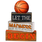 Yuntau 4 Pcs Wooden Tabletop Decor Tiered Tray Decor Rustic Wood Block Sign Gift Centerpiece Farmhouse Table(Basketball) - style: Basketball