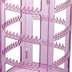 Sooyee Clear Violet Earring Organizer,360 Rotating Earring Holder,4 Tiers Jewelry Rack Display Classic Stand, 156 Holes and 160 Grooves for Necklaces Earrings Piercings - color: Violet