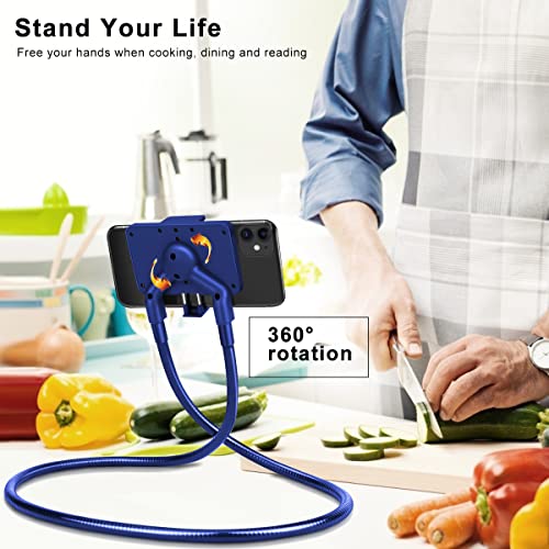 B-Land Cell Phone Holder, Universal Mobile Phone Stand, Lazy Bracket, DIY Flexible Mount Stand with Multiple Function - color: Blue