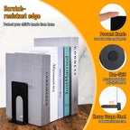 10 Pairs Metal Book Ends for Shelves, Heavy Duty Bookends for Office Home Kitchen Decorative, Nonskid Book Ends to Hold Heavy Books Black