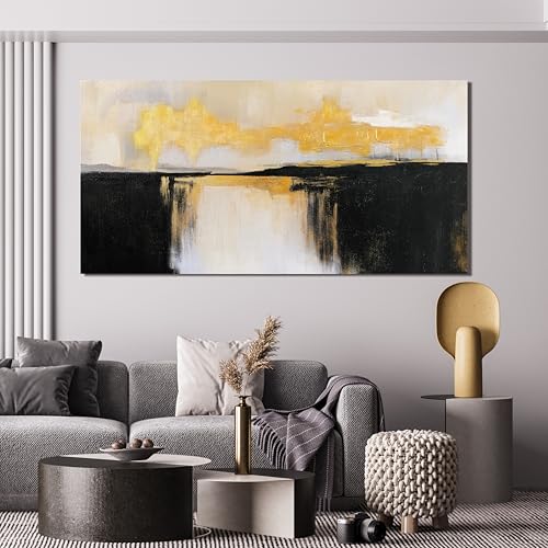 Canvas Wall Art Decor Black and White Wall Art Pictures For Living Room Black and Gold Wall Art Decor Abstract Art Work Modern Abstract Wall Art Prints for Bedroom Office Kitchen Wall Decor 24" x 48" - color: XY-K, size: 48"L x 24"W