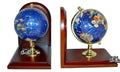 Unique Art 7-Inch Tall Pair of Bahama Blue Swirl Pearl Ocean Gemstone World Globe Bookends