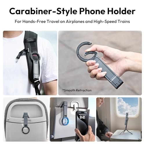 ULANZI MA30 Magnetic Phone Tripod Stand for iPhone-Aluminium Maglock Smartphone Mini Tripod Pocket Cell Phone Stand Strong Magnet Quick Mount Compatible with iPhone 17 16 15 14 13 12 Series, Dark Gray - color: Dark Gray