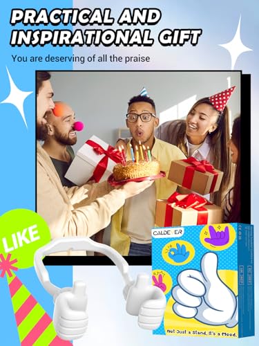 Easter Basket Stuffers for Teens Boys Girls Adults Cell Phone Stand Patented 2 Pack White Thumbs Up Lazy Phone Holder Cell phone Stand for Desk Fun Easter Gifts for Kids Men Women Wife Birthday - color: White, size: 2