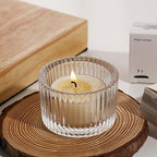 Elsjoy 24 Pack Glass Tealight Candle Holder, 2" x 1.4" Small Clear Glass Votive Candle Holders Mini Ribbed Tealight Holder for Wedding, Birthday, Festival, Table Centerpiece