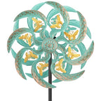 Metal Wind Spinner Outdoor, Golden Butterfly Kinetic Wind Sculpture Spinners with Metal Stake, Yard Art Decor for Patio, Lawn & Garden, Creative Gifts 57.5 * 13.4 Inch