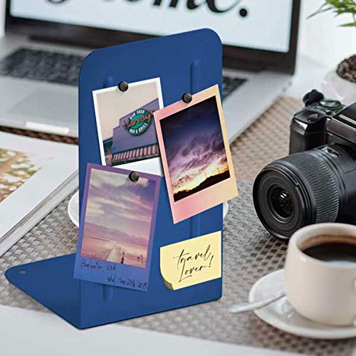 Acrimet Premium Metal Bookends (Heavy Duty) (Deep Blue Color) (1 Pair) - color: Dk Blue