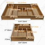 Luxury Acacia Kitchen Drawer Organizer - Silverware Organizer - Utensil Holder and Cutlery Tray with Grooved Drawer Dividers for Flatware and Kitchen Utensils (8 Slot), 17*12.4*2 inch - size: 8 Compartments