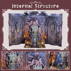 CCCDF Book Nook Kit - DIY Miniature House Dollhouse Kit, Tiny House Booknook Bookshelf for Adults and Teens, Gifts for Family Friends (Throne of Bones) - style: Throne of Bones