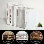 Metal Book Ends Bookend for Shelves Book Holder - color: White