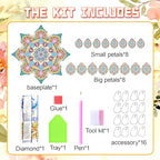 DIY Diamond Art Painting Candlestick Holders Mandala Flower Shape Desk Candle Tray Tabletop Ornaments for Wedding Festival and Party Home Table Centerpiece-Flower03 - color: Flower03