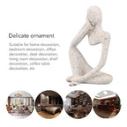 Abstract Thinker Statue | Synthetic Home Accent for Living Room/Office Desk/Bookshelf | Hollow Design Art Sculpture Collectible Present (Sandstone Right) - style: Sandstone Right