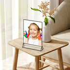 8.5x11 Picture Frame Black Acrylic Sign Holder Double-Sided Display Stand for Wedding Signs Table Numbers Menu Holders， Pack of 3