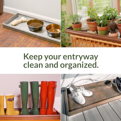 Good Directions Large Boot Tray, Classic Multi-Purpose All Weather Decorative Boot Tray, Shoes, Plants, Garage, Patio Door, Pet Bowls, 34 inch Entry Indoor Shoe Tray, Brown Copper Finish - color: Dark Copper
