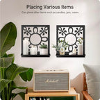 Candle Wall Sconce, Retro Wall Hanging, Farmhouse Wall Art for Living Room Bedroom Bathroom (2 Pack 11.8 x 13 in) - color: Black- Tasteful