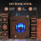 CCCDF Circle of Magic Book Nook Kit, Openable Magic Book Shaped Miniature Dollhouse, Closed Book Style Bookshelf Insert Decor with LED Light, DIY Wizard Themed Craft Gift for Teens and Adults - style: Circle of Magic