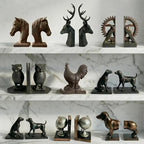 Comfy Hour 13" Bronze Modern Gymnastic Men Figurine Style Bookends, Heavy Duty Athlete Pushing Man Statue, Home Office Industrial Decor Pair - color: Gymnastic Men