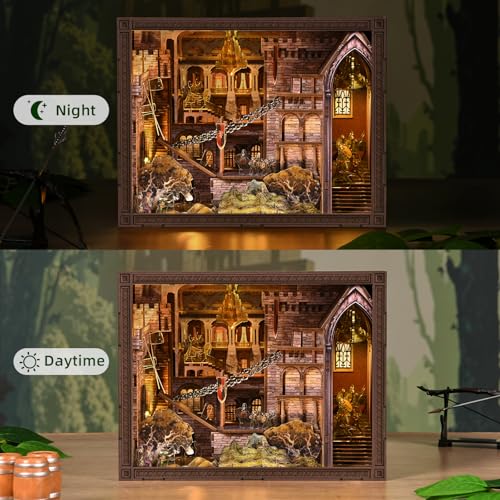 CCCDF Book Nook Kit - DIY Miniature Dollhouse Kit, Dollhouse Booknook Tiny House Bookshelf Decor 3D Wooden Puzzle, Gifts for Family, Friends (Robin Hood - The Castle's Escape) - style: Robin Hood - The Castle's Escape
