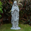 VChymm Virgin Mary Praying Statue 31.49 Inch Tall Outdoor Garden Religious Garden Outdoor Yard Patio Deck Home Entryway Hallway Sculpture Magnesium Oxide Stone （Grey Virgin） - color: Blue