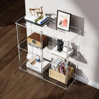 Acrylic Side Table Clear 3-Tier End Table for Living Room, Office, Hallway, Bedroom Small Bedside Table (8mm 31.7" high) - size: 8mm 31.7" high
