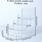 Acrylic Wallet Display Stand Purse Handbag Organizer, Clear Jewelry Riser Display Stand Purse Display Rack, Acrylic Display Shelf for Cosmetic Perfume Jewelry Sunglasses Handbag (2 PCS-4 Tier) - size: 2 PCS-4 Tier