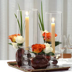 Hurricane Candle Holder,Open Ended Glass Candleholder Multiple Size Choices,Clear Cylinder Glass Candle Holder for Wedding Centerpieces, Home Decor(6 PCS,H:12" D:4") - size: 4''×12''H 6PCS