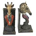 Design Toscano Serengeti Soiree Giraffe and Zebra Bookends - style: Giraffe and Zebra