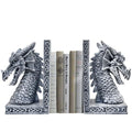 Dragon Bookends for Shelves Set of 2 - Heavy Book Ends Book Supports for Shelves - 4.15 "x 3.25 "x7 Unique Dragon Design Grey（10 Inch - color: Gray