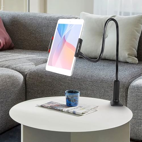 Selfdee Tablet Stand Holder for Bed, Gooseneck Adjustable Flexible Long Arm Tablets Mount Clamp Cell Phone Holder,Lazy Tablets Phone Stand,Compatible with 4-10 Inches Device