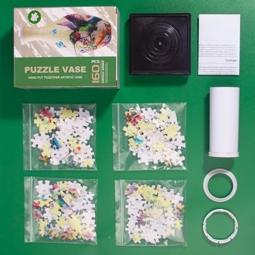 3D Puzzle Vase,160 Pieces 3D Puzzle Vase for Flowers,Unique Adult Crafts and Art,Great Gift for Women, Mother’Day Gifts, 3D DIY House Warming Gift for Flower Arrangements and Home Decor
