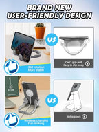 Stocking Stuffers for Teens Boys Girls Cell Phone Stand: Upgrade Adjustable Thumbs Up Lazy Phone Holder for Desk Fun Birthday Gifts for Grandma Adults Husband from Wife (Grey, 1) - color: Grey