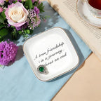Friendship Gifts for Women - A True Friendship is a Journey Without an end Ceramic Trinket Tray Jewelry Dish Birthday Gifts for Female Friends, Unique Gift for Women Birthday Bridal Shower Gifts - style: True Friendship is a Journey Without an end
