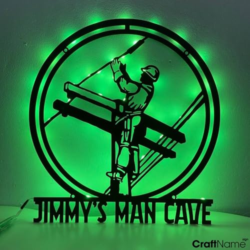 Personalized Lineman Metal Sign, Custom Name Wall Art, Home Decor, Lineman Gift, Custom Metal Sign Wall Decor, Handmade, Room Decor, Wall Hanging (02 Lineman) - color: 02 Lineman
