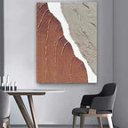Limiyer Art Hand painted Modern Abstract Art Oil painting White and brown Thick texture canvas Art Oil painting Living Room Bedroom Office Wall Art Deco 40x28 inches - color: YI022