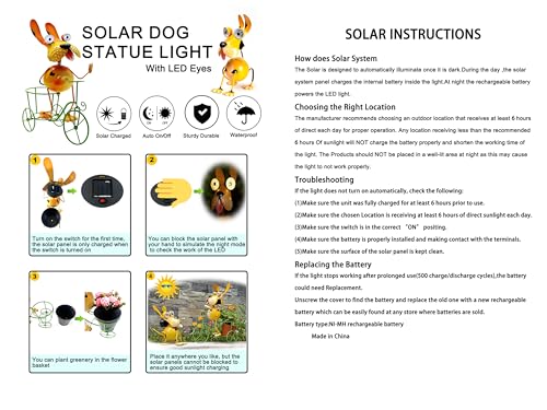 Dog Solar Lights Outdoor Cycling Plant Stand,Yard Art Metal Dog Statues,Outdoor Funny Statue for Garden Decor Yard Lawn Ornaments - style: Bike Dog