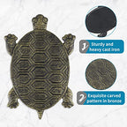 MDLUU Turtle Stepping Stone, Cast Iron Flagstone, Decorative Tortoise Stepping Stone for Garden Walkway, Flower Bed (Bronze) - size: Turtle(12.9" x 8.6")Bronze