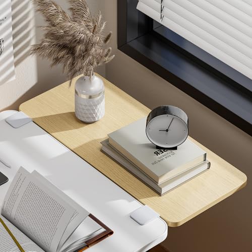 PEGZONE Desk Extender Tray, 28" x 12" Clamp On Desk Shelf, Desk Extension with Laptop Holder, Table Desk Arm Rest, Clamp On Keyboard Tray for Office and Home, Workstation Organizer, Large, Wood - size: 28 x 12 inch, style: Wood with laptop shelf