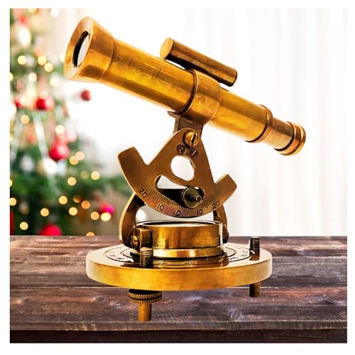 Brass Alidade Decorative Telescope 4" with Base Compass Gifts (4 Inch) - size: 4 Inch