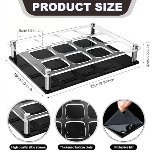 12 Shot Holder Tray Acrylic Shot Tray Clear Wine Glass Organizer Wine Display Holder Cups Display Accessories for Party, Bar, Club,Square Hole: 1.96 Inch - style: 1.96 inch square hole - 3x4 arrangement (12 Holes)
