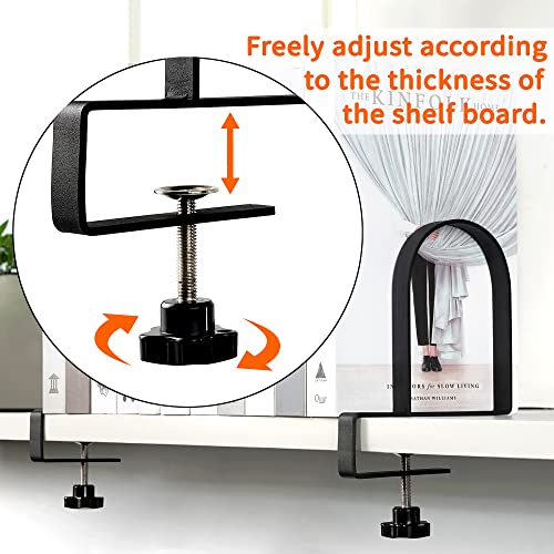 Metal Book Ends for Shelves - Heavy Duty Adjustable Bookends Clamped Metal Book Organizer Storage Holders, Non-Skid Bookends Stoppers - style: Swivel