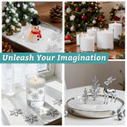 Sukh Snow Pearled-Candles with Wicks - DIY Snow Candle Wax with Wicks,Wax,Refillable for Making,Weddings,Partie (Silver) - color: Silver