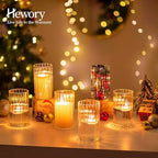 Hewory Glass Hurricane Candle Holders Set of 6, Clear Glass Cylinder Vases for Pillar & Floating Candles, 6 inch - Centerpieces, Wedding & Christmas Home Decor - size: 6 inch-6PCS