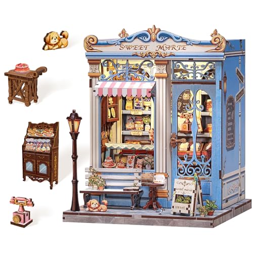 Book Nook Kit, DIY Miniature House Kits for Adult and Teens, Dollhouse Tiny Booknook Garden House Bookshelf, DIY Craft Gifts for Family and Friends (Sweet Marie) - style: Sweet Marie