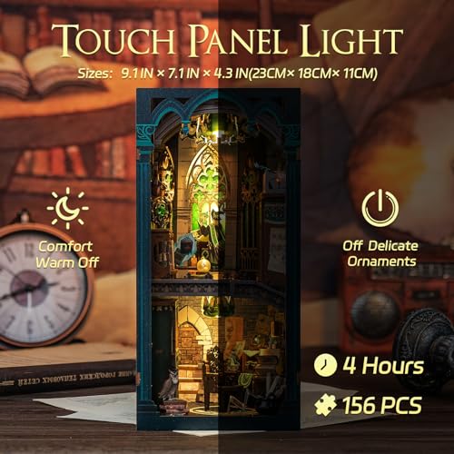 Cutefun Book Nook Kit - DIY Miniature Dollhouse Kit 3D Wooden Puzzle for Adults, Teens, Crafts Gifts for Bookshelf Decor (Darkness Common Room) - style: Darkness Common Room