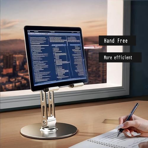 for iPad Stand Holder Adjustable Tablet Stand for Desk ，360 Rotating Metal Mount for 4-13 inch Devices, Compatible with iPad iPhone Tablet Kindle TAB Surface/Switch Holder for Desk