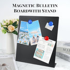 2 Pack Magnetic Board,Magnet Board,Metal Magnetic Bulletin Board,Magnet Display Stand for Home, School, Kitchen, Office (Black) - color: Black