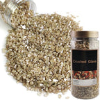 HappyFiller Metallic Baige Crushed Glass Sand,1.3 LB(1.5 Cup) 3-7mm Vase Filler,Wedding Table Centerpiece,Candle Holder,Epoxy Resin Art,Craft Glitter,Terrarium Gravel - color: Baige