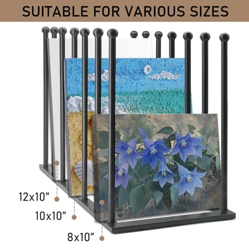 Art Storage Rack, Art Drying Rack, Art Canvas Organizer, Paint Display Rack Metal Easel Display Stands for Canvas Boards, Panels, Prints, Frames, Artworks, Gallery