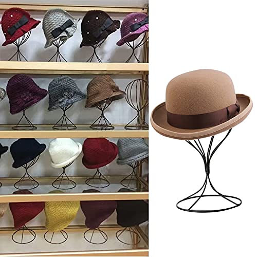 A-SZCXTOP Metal Wig Stand Holder, 12.6inch Stable Sturdy Wig Head Display, Durable Hat Storage Stand, Freestanding Wig Stand for Decoration Display-Black